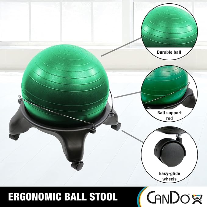CanDo Ball Stool Plastic No Back Adult Size