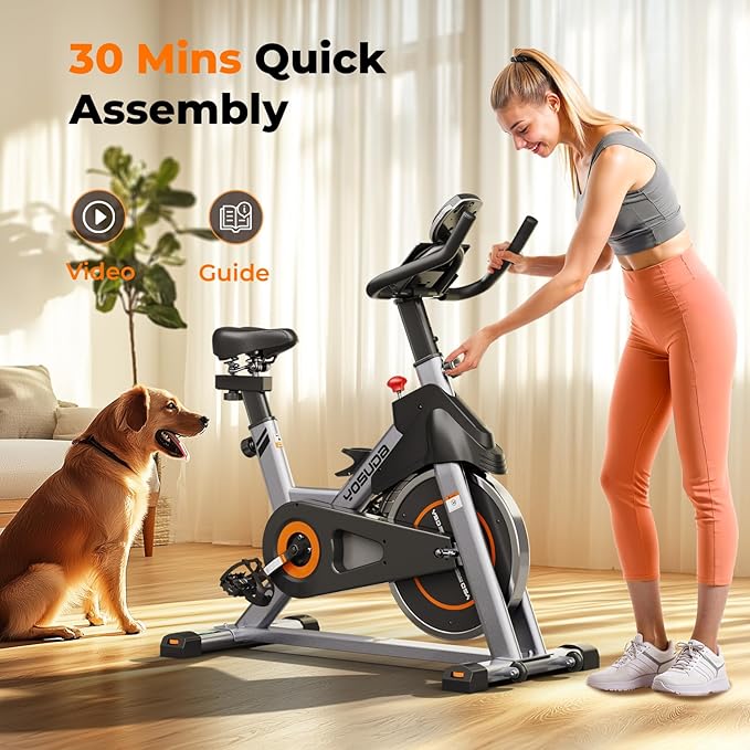 YOSUDA Magnetic Exercise Bike for Home, 350 LBS Capacity Brake Pad Stationary Bike, Indoor with Exclusive App and Fitness Courses for Weight Loss