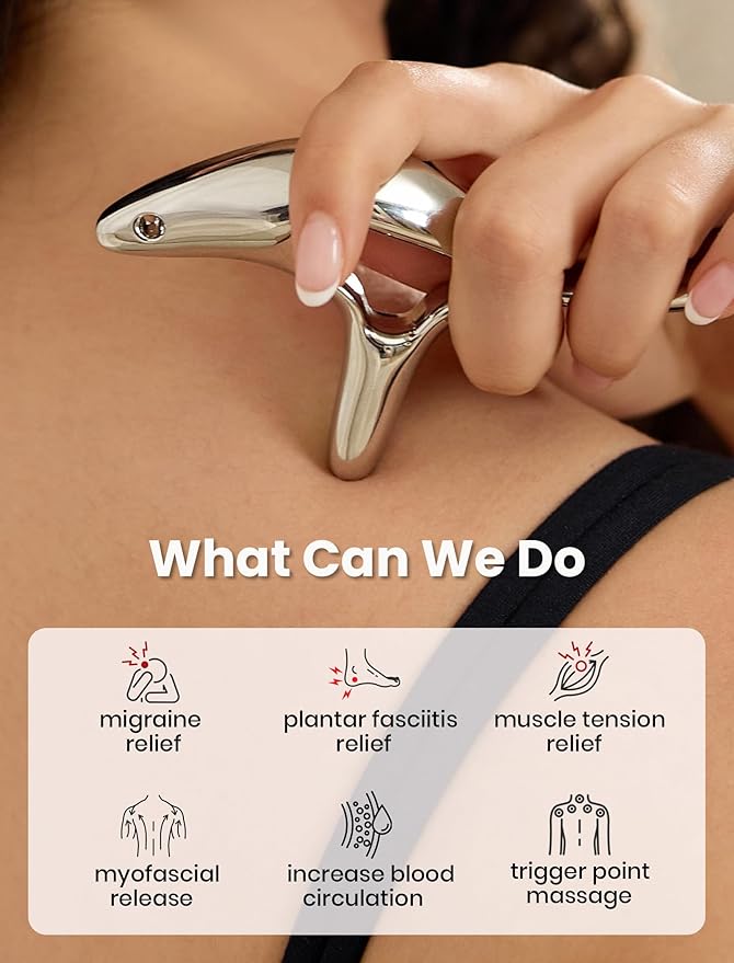 lifechill Trigger Point Massage Tool for Deep Tissue Massage & Gua Sha, HSA Muscle Scraper Tool for Full Body Pain Relief, FSA Eligible Items Thumb Saver Acupressure Tool