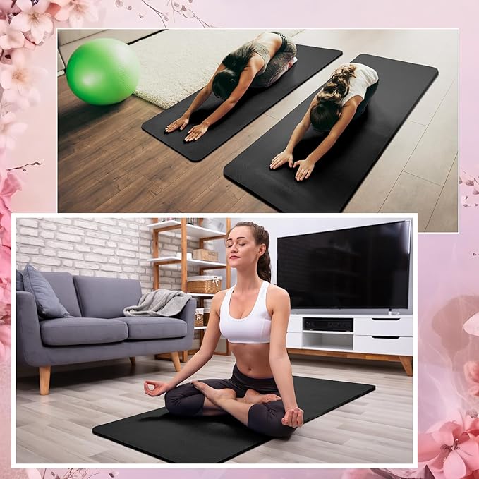 Timgle 6 Pcs 10mm Thick Yoga Mat Bulk, 68 x 24 Inches, Anti-slip Tear-resistant Exercise Mat Adult Kids Gym Mats for Fitness, Stretching, Workout and Studio, Outdoor Yoga, Pilates