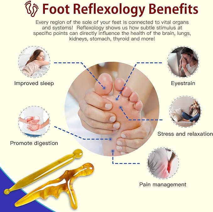 Reflexology Foot Socks with Triangular Acupressure Massage Tool Set - Plantar Fasciitis Relief for Heel Pain, 2026 Gift Package Joint Massager