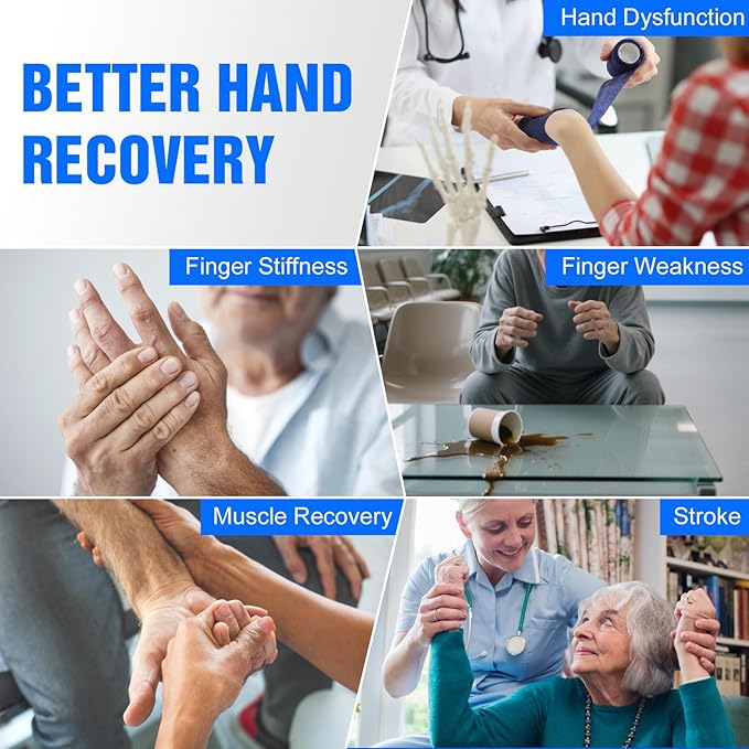 Hand Rehabilitation Robot Gloves, 3rd Generation Portable USB Chargeable Hand Stroke Recovery Equipment, 4 Modes & 9 Strength Levels Robot Hand Gloves For Hemiplegia Hand Therapy, Right hand M