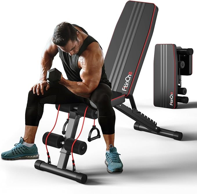 Adjustable Folding Weight Bench for Home Gym, 660 lbs Capacity Multi-Functional Workout Bench Sturdy Durable for Full Body