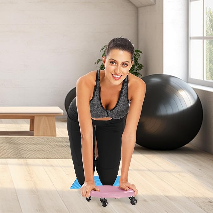 Abdominal Wheel Board, 360 Degree Rotatable Core Training Slider, Multifunctional Ab Roller Wheel, Abdominal Exercise Slider with Knee Pad, for Full Body Workout Cross Training Gym Home