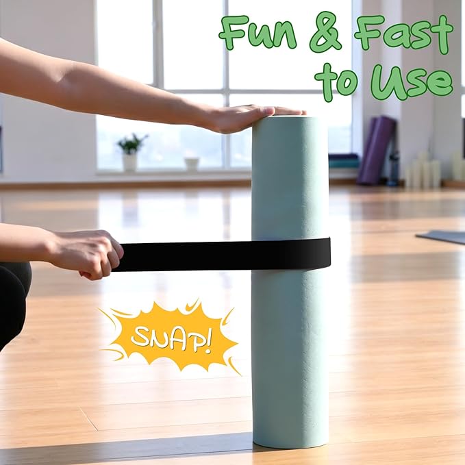 Aolamegs Yoga Mat Strap,Heavy Duty Bungee Straps Band,Wrap Organizer for Yoga Mat/Workout/Exercise(20" L x 2" W)