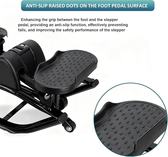 Low-Impact Lateral Rocking Fitness Stepper for Knees and Joints,Home Workout Machine,Rock Stepper Machine with Digital Display,Track Time,Reps,Calories for Legs,Glutes,Abs