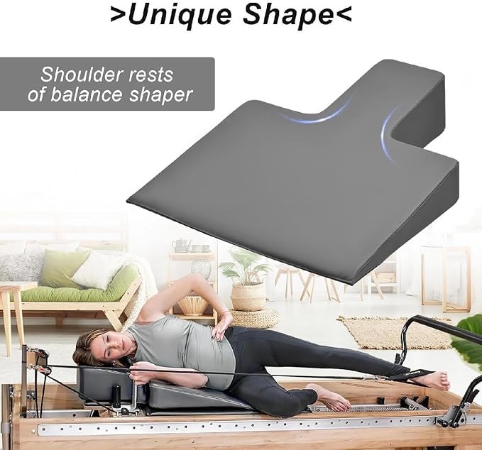Pilates Wedge, Large Upholstered Wedge for Pilates Refromer, Build Strength and Stability, Pilates Equipment for Home and Studio Use,Black