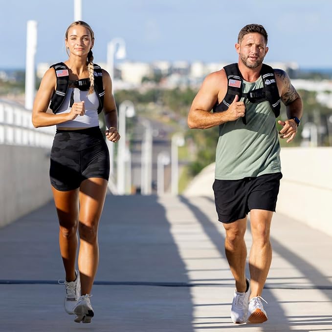 Roc Outdoors Weighted Vest W/ Rub-Free Technology for Woman and Men, 5lb/10lb/15lb/20lb/30lb Weight Vest with Reflective Stripe for Workout, Strength Training, Running, Walking, Fitness, Weight Training, Weight Loss, Weightlifting