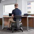 Balance Ball Office Chair with Back Support & Wheels, Ergonomic Stability Ball Chair for Desk Sitting, Yoga Ball Seat for Active Sitting(Style F)