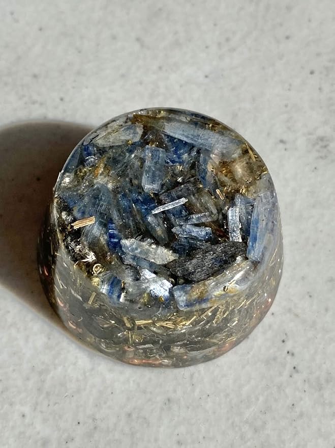 Blue Kyanite Orgone Generator Energy Accumulator 7.83Hz/432Hz/528Hz/Advance Harmonics Many Beautiful Ingredients! (Blue Kyanite)