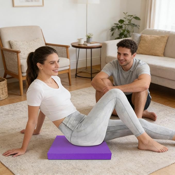 Stability Pad,20x16 Inch Non Slip Soft Thick - Balance Foam Pad Exercise Equipment - for Women Men Home Gym Floor Yoga Workout Physical Training Stretching