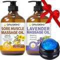 Massage Oil for Massage Therapy,Lymphatic Drainage-Ginger Oil Sore Muscle Arnica Oil &Lavender Oil Relaxing Massage Oils for Date Night,Massage Ball, Easter Basket Stuffers for Adults,Easter Gifts Men