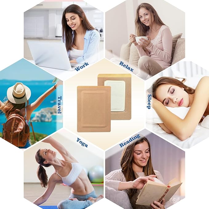 32 Pcs Castor Oil Patches, Disposable Portable Castor Oil Packs with Anti Leakage Cotton for Belly/Feet/Knee (Oils Not Included), 5.1" x 3.9"