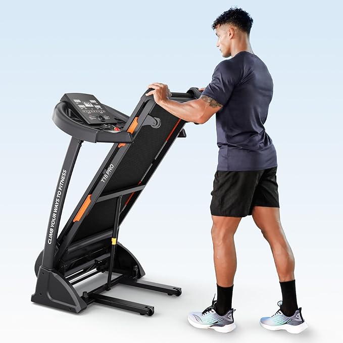 THERUN Incline Treadmill, Treadmills for Running and Walking, 300 lbs Weight Capacity Folding Treadmill with 0-15% Auto Incline, Wide Belt, 3.5 HP, App, Heart Rate