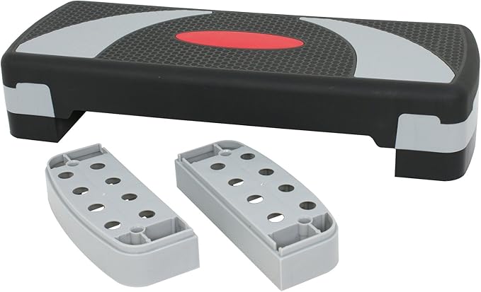 HomGarden 30'' Adjustable Workout Stepper Aerobic Step 4" - 6" - 8" in Fitness & Exercise Step Platform Trainer Stepper w/Risers for Home Gym