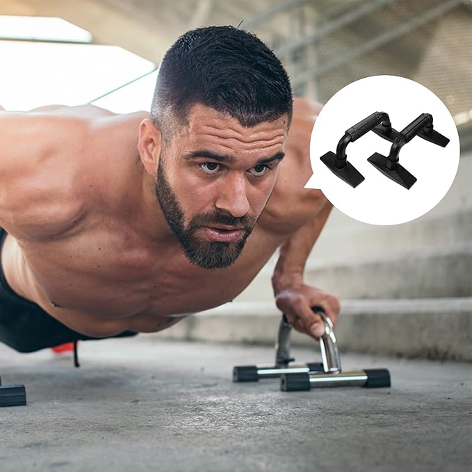 Toyvian Push-up Racks and Bars Set, Small H-shape Arm Brackets for Home Fitness, Non-slip Push-up Holders for Muscle Training and Strength Exercise