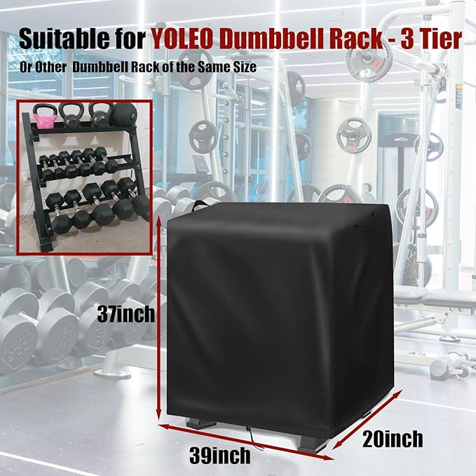 Dumbbell Rack Cover, Dust-Proof Strength Training Dumbbell Racks for Home Gym Cover Waterproof Dumbbell Weight Rack Protective Cover (Cover Only)