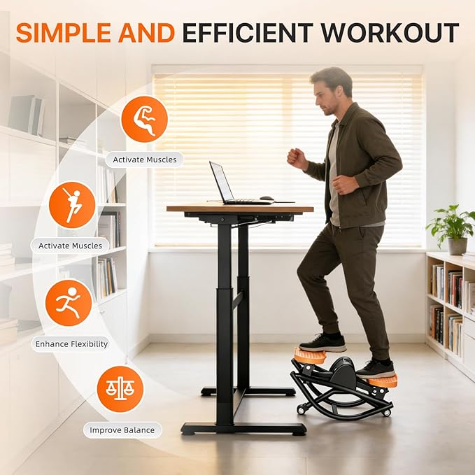 Rocking Stepper Side to Side Machine for Home, 330 lbs Lateral Rocking Stepper with Digital Monitor Resistance Bands– Quiet Low-Impact Cardio Equipment for Legs Glutes Abs