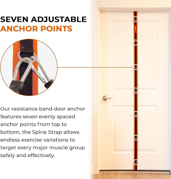 Stroops Spine Strap Door Anchor for Slastix Resistance Bands | Provides Multiple Anchor Points for Strength Training and Versatile Home Workouts
