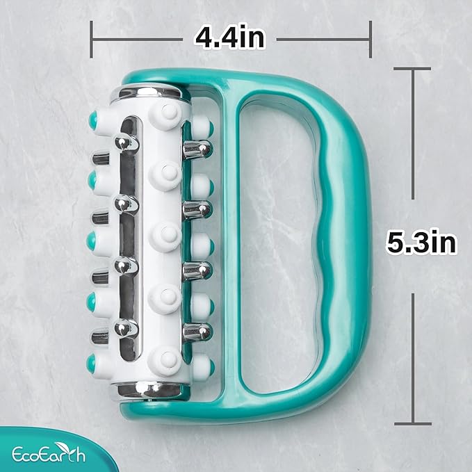 EcoEarth - Myofascial Release Cellulite Massager - Green - Lymphatic Drainage Massage Roller - Handheld Deep Tissue Massage Therapy Tool for Men and Women - Reduce Appearance of Cellulite
