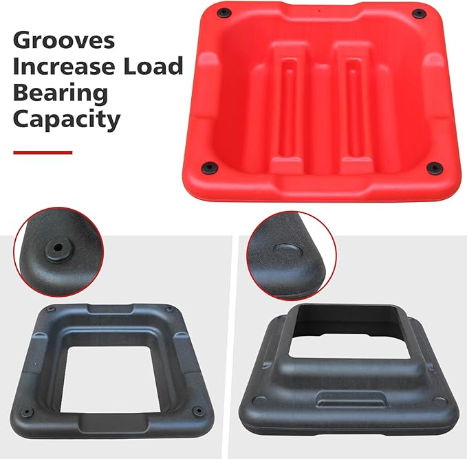GOWE Height-Adjustable Step Aerobics Platform Fitness Equipment Stepper Trainer Exercise Step Platform with 4 Riser Red