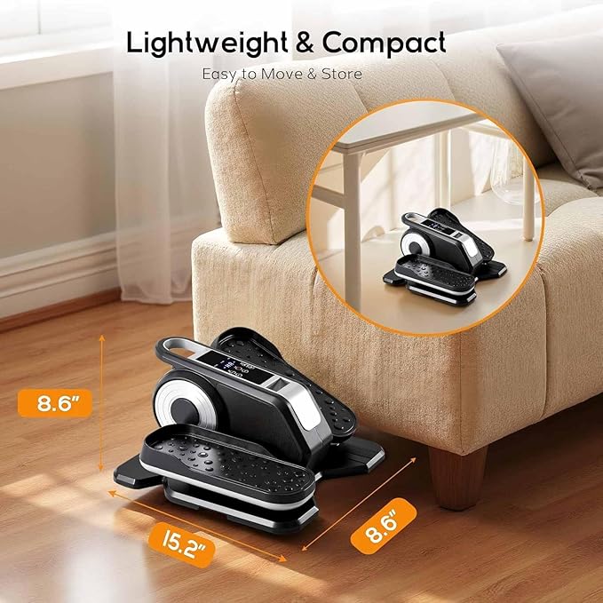 NEWBULIG Under Desk Elliptical Machine, Ellipse Leg Exerciser As Seen On TV with Remote Control, 12 Adjustable Speeds, Forward & Reverse, Mini Ellipse Leg Trainer for Home & Office