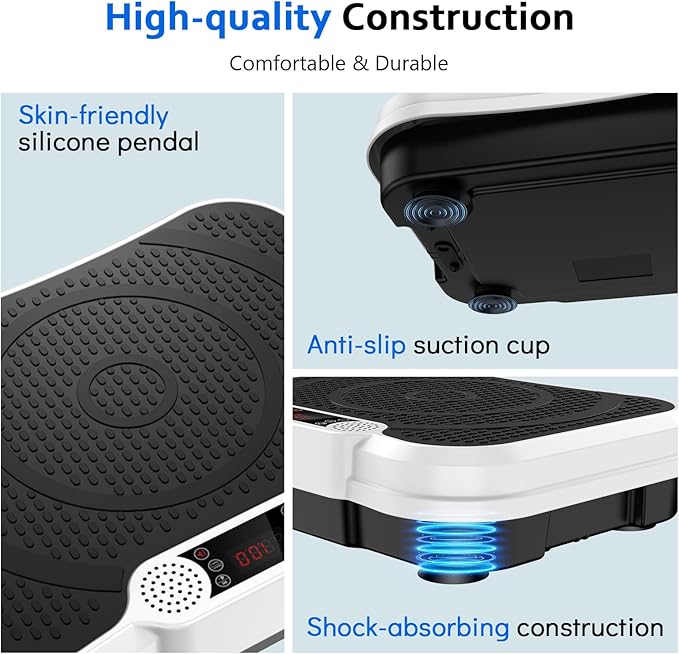 Vibration Plate Exercise Machine, Vibrating Platform for Lymphatic Drainage Weight Loss, 250 Speeds Full Body Workout Vibrated Plates Fitness Platform for Home Women Men