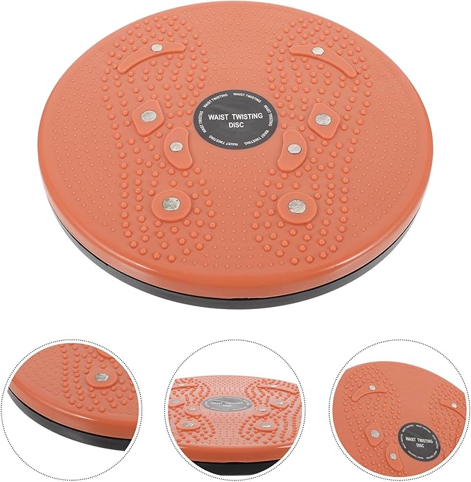 Toyvian Rotating Waist Trainer Machine Twisting Board Fitness Twisting Disc with Waist Massage Function Orange Color Exercise for Core Strengthening and Body Sculpting