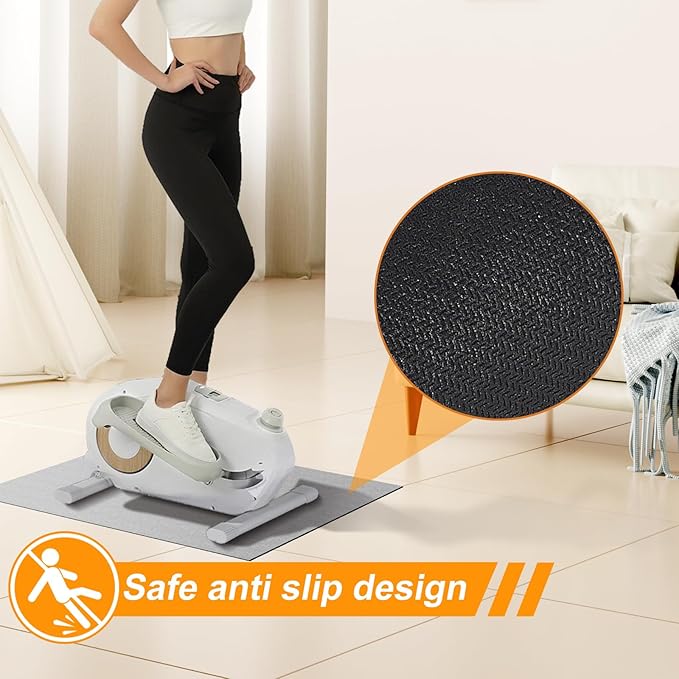 Elliptical Machine Non-Slip Mat, Apply to Under Desk Elliptical Peddler While Sitting, Perfect for Electric Seated Foot Pedal Exerciser, Enhanced Stability & Floor Protection (Black)