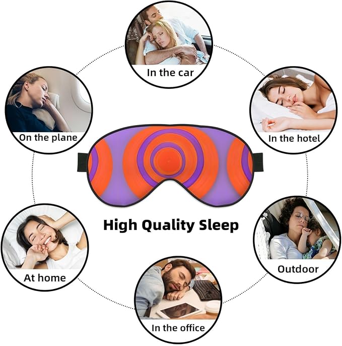 Orange Circle Centre Head-Mounted Double-Sided Light-Blocking Sleeping Eye mask to Protect Eyes and Relieve Eye Fatigue