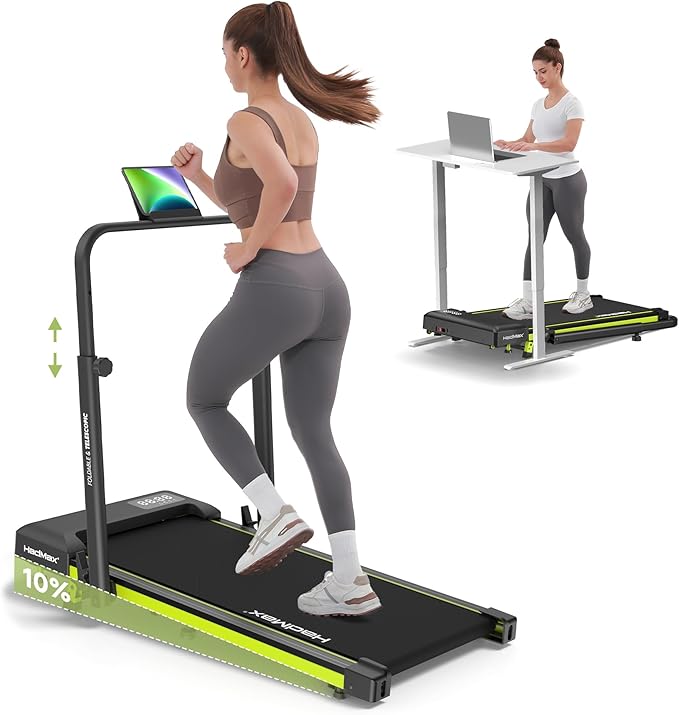 Walking Pad Treadmill with Incline and Handle Bar 3.0HP Under Desk Walking Treadmill with Adjustable Handlebar Compact Treadmill with Magnetic Remote Control for Home Office,300LBS Capacity