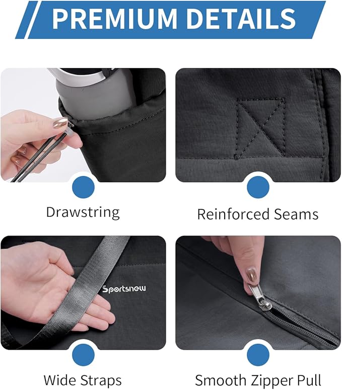 sportsnew Yoga Mat Bag Tote Yoga Gym Bags For Women Men with Waterproof Wet Pocket & Hook-and-loop, Quick Access Storage Yoga Mat Bag Carrier