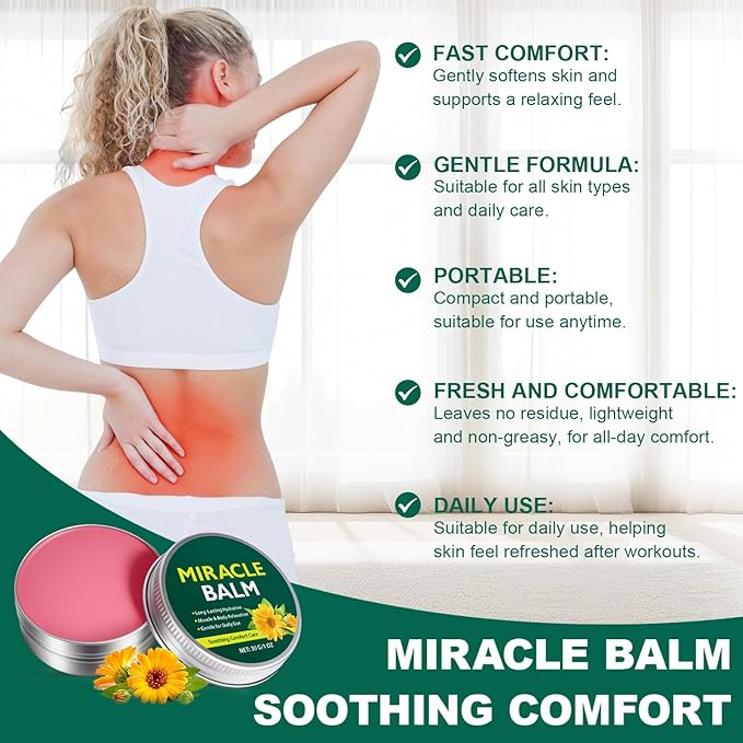 Massage Balm for Muscle Comfort & Post-Workout Recovery, Portable Body Care Cream with Arnica & Calendula, Smooth Glide, Non-Greasy, Ideal for Neck, Shoulders, Back & Legs