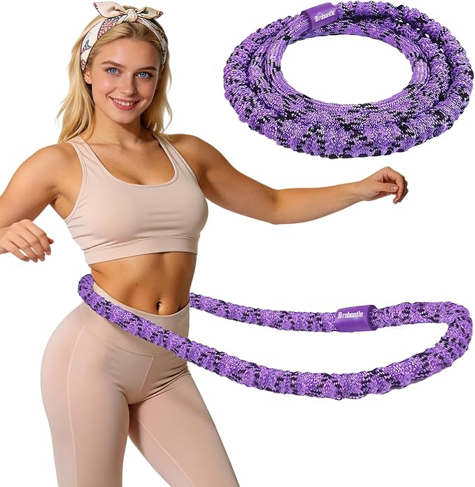 Soft Fitness Spring Hoop for Women Weight Loss, 3.3 lbs Weighted Exercise Infinity Hoop, Foldable and Portable Hula Circle Hoops for Home Travel