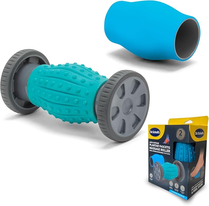Dr. Scholl’s 2-in-1 Foot Massage Roller with Interchangeable Massage Heads, Versatile Deep Tissue Massager for Feet, Calves, and Legs