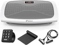 MERACH Vibration Plate Exercise Machine, 3D & 4D Vibration Plate for Lymphatic Drainage Weight Loss with 2 Tension Ropes, Whole Body Vibration Platform for Women Men, Exercise Equipment for Home
