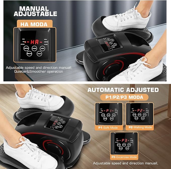 ANCHEER Under Desk Elliptical Machine, Electric Seated Pedal Exerciser, Mini Elliptical Machines, LCD Display Monitor, Portable Quiet Elliptical Machine, Leg Exerciser for Home