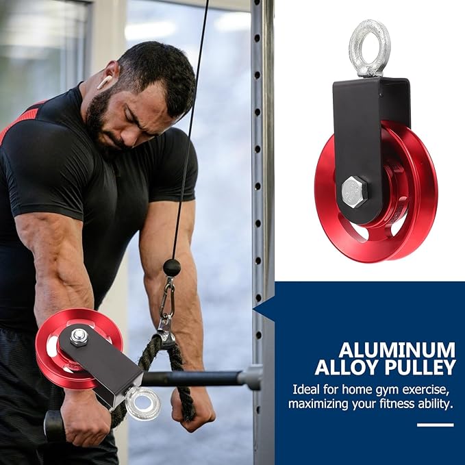 Aluminum Alloy Gym Pulley Wheel Fitness Accessory Silent Lifting Bearing Pulley for Cable Workout and Strength Training Equipment Attachments