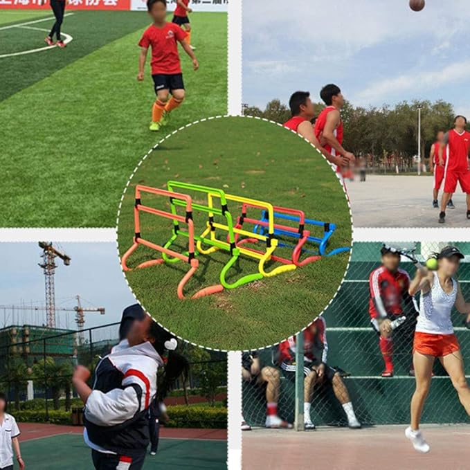 EVTSCAN 5Pcs Football Soccer Training Adjustable Hurdles Agility Speed Training Equipment Orange