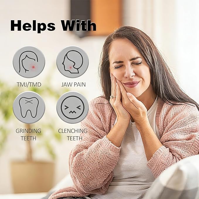 TMJ Relief Products Jaw, Handheld TMJ Relief Massager with Vibrating & Heating and PulsMode, Ergonomic Multi-Needle Design TMJ Massage Tool for Jaw & Neck Pain, Stiff Jaw, Tension, Stiffness (Black)