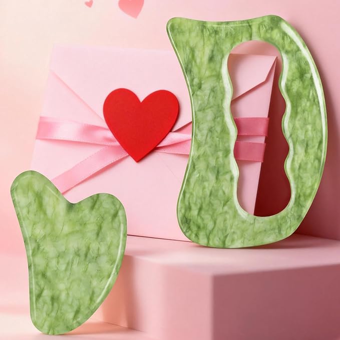 airogym Jade Stone Gua Sha Massage Tool Set, Gua Sha Muscle Scraper Tool,Scar Tissue Tool,Physical Therapy Tools,Muscle Soft Tissue Scraping Tool,Guasha Massage Scraper,Fascia Scraper Massage Tool