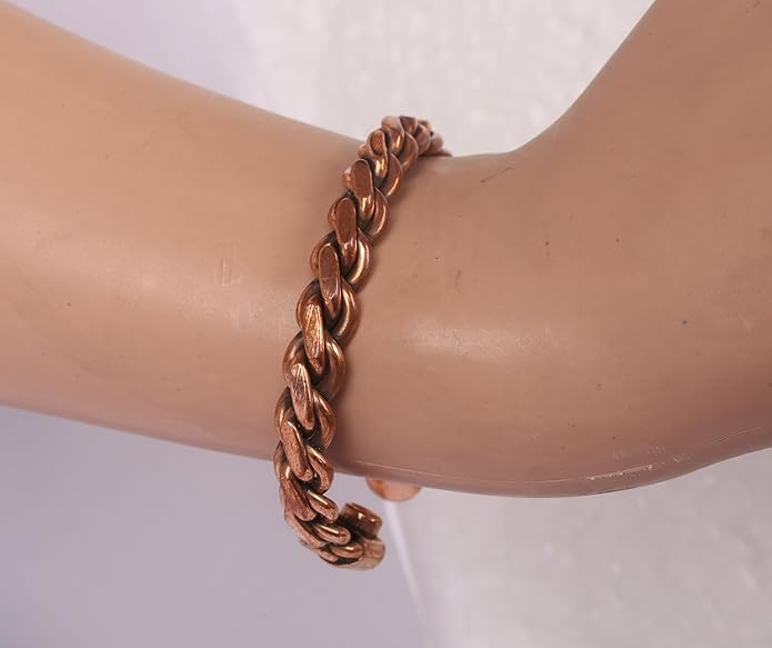 Touchstone copper bracelets | gift for men women |adjustable 100% pure solid real magnetic jewelry | handmade bracelet set combo | rope braided tibetan bangles.