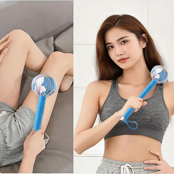 Mugwort Massage Hammer, Massage Tools，Finger Massager. Back, Shoulder & Body - Handheld Percussion Therapy Tool with US Design Patent (Sky Blue)