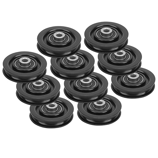 10PCS Fitness Bearing Pulleys – Nylon & Iron Home Gym Attachments for Exercise Strength Training Equipment (75mm)