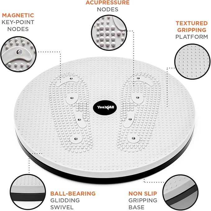 Yes4All Ab Twister Board, 15 inch XXL, Waist Twisting Disc,Twisting Stepper for Aerobic Exercise, Full Body Toning Workout, Noise-Free, 2pcs in a Box