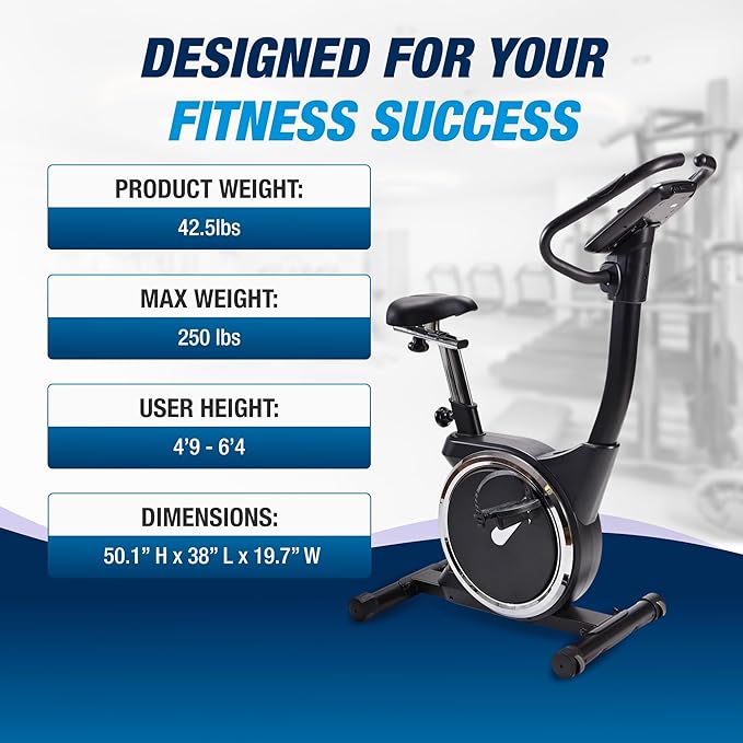 Stamina Magnetic Exercise Bike 345 - Fitness Bike with Smart Workout App - Exercise Bike for Home Workout - Up to 250 lbs Weight Capacity