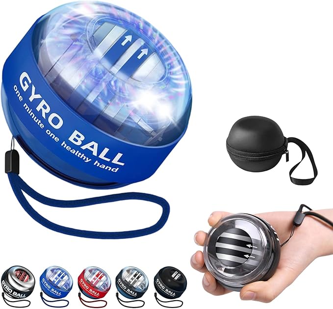 2026 Gyroscopic Wrist Ball Exerciser with LED Lights, Auto-Start Hand Grip Strength Trainer,Adjustable Resistance Forearm Exerciser for Therapy Fitness