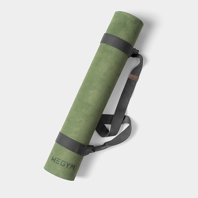 WeGym Yoga Mat, 4mm Cushioned Exercise Mat for Yoga, Pilates, Home Workouts - Anti Slip Polyurethane Suede Yoga Mat with Carrying Strap