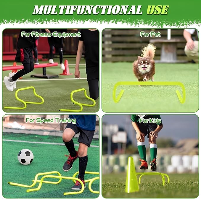 6 Pcs Speed Agility Training Hurdles, 6'' Detachable Agility Training Hurdles, Speed Training Agility Hurdles for Athletes, Soccer Training