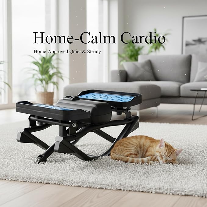 3D Rocking Stepper - Mini Stepper for Home & Office Workout, Low Impact Lateral Motion Exercise Machine for Core & Glutes, Whisper Quiet Under Desk Stepper, Fully Assembled, 330lb Capacity